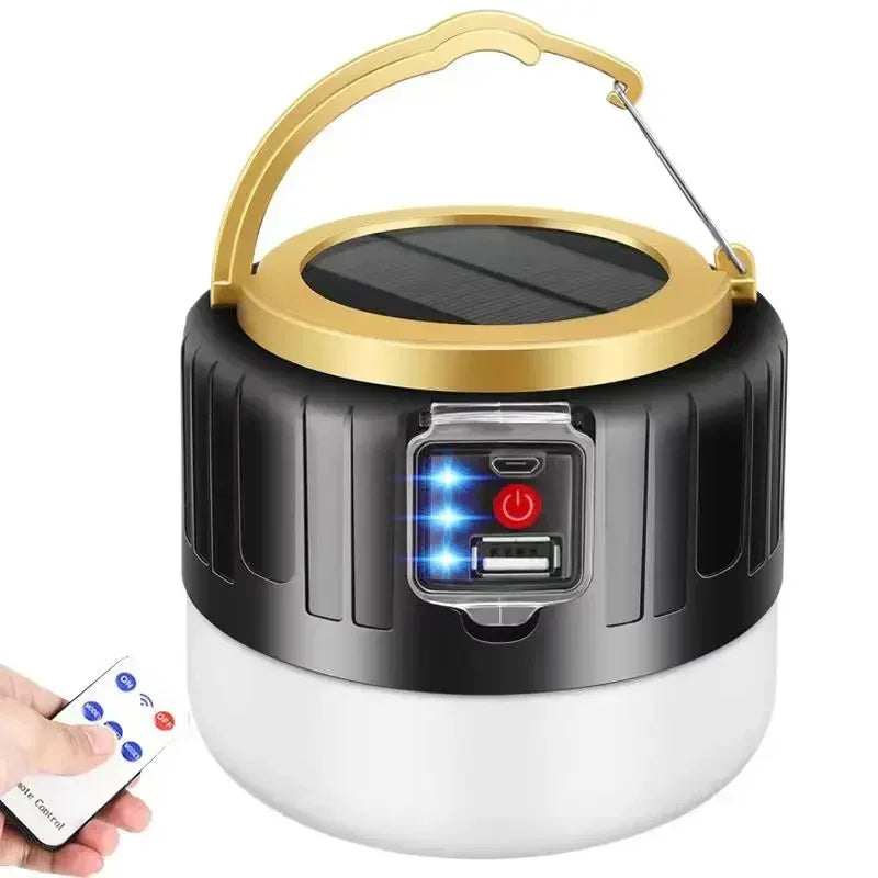 1000W Solar LED Kamp Lambası | USB Şarjlı | Acil Durum Feneri