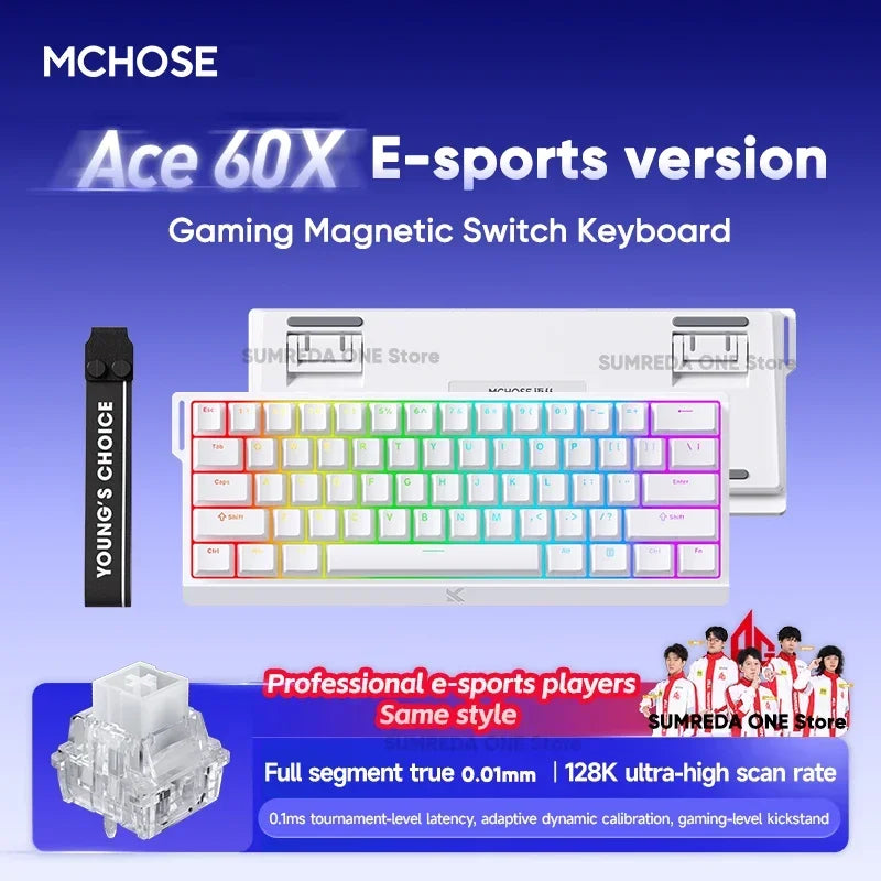 Mchose Ace 68/60 Pro Manyetik Gaming Klavye | 8K Hızlı Tetik | 0.005mm