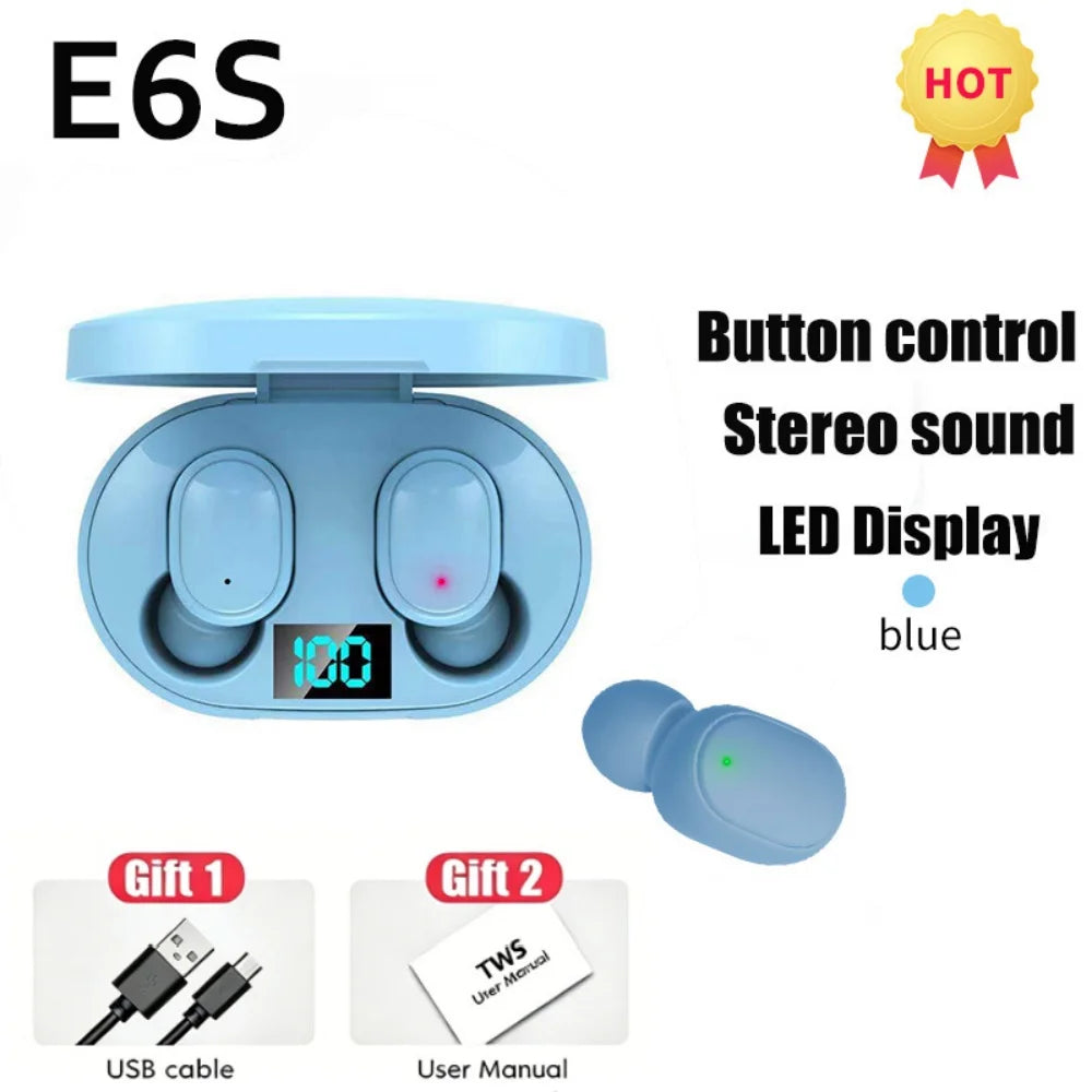 E6S TWS Dijital Göstergeli Bluetooth Kulaklık | Gürültü Engelleme | Mikrofon