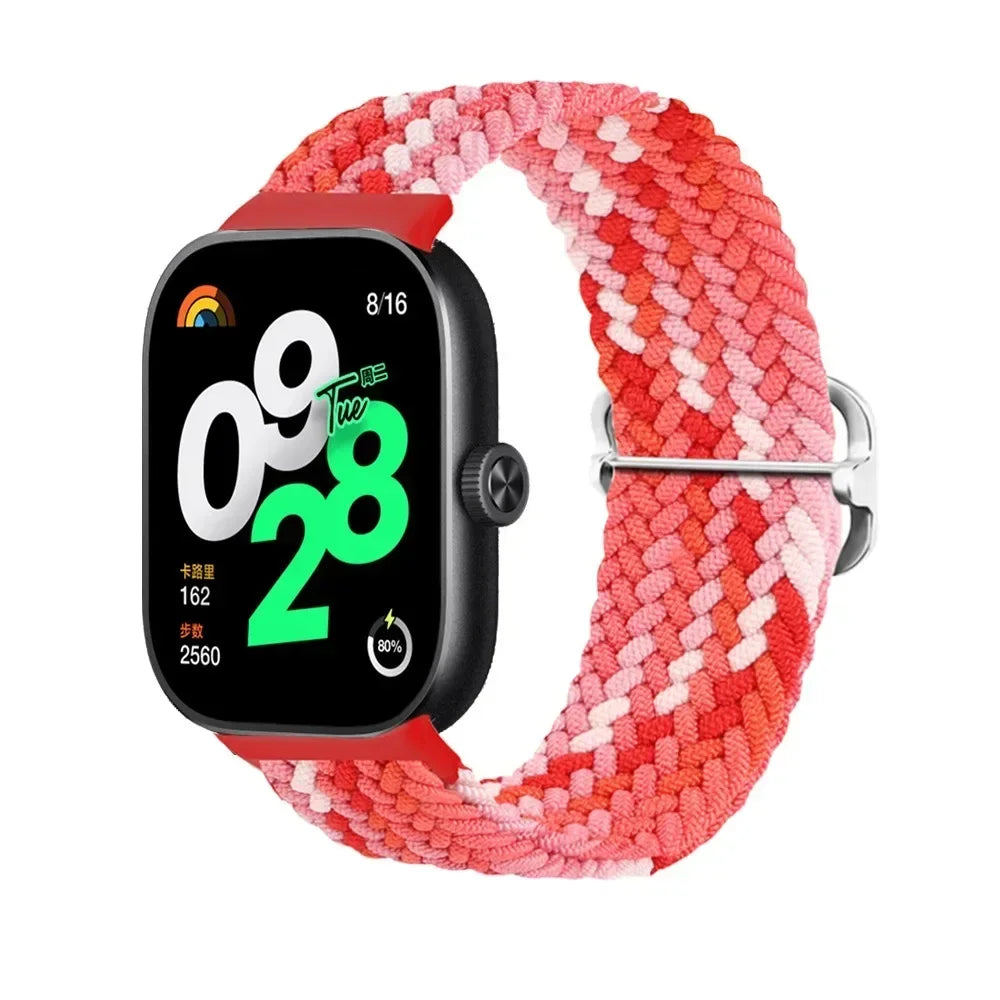 Redmi Watch 4 & Xiaomi Mi Band 8 Pro Band | Elastic Nylon Braided | Adjustable Sport Wristband