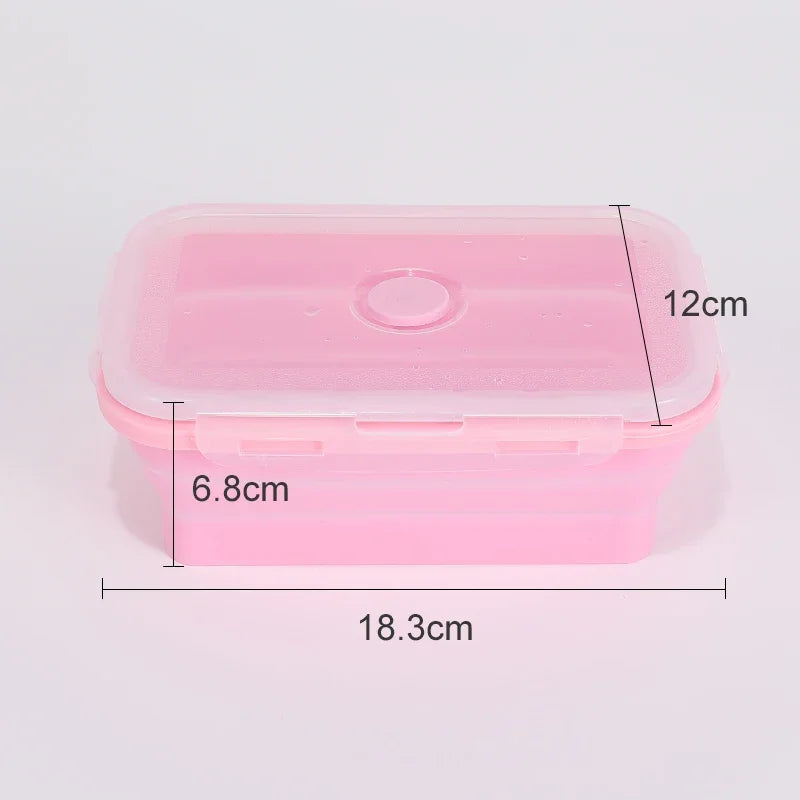 Katlanabilir Silikon Bento Kutusu | Kapakalı | 350ml-1200ml | Dondurucu Uyumlu