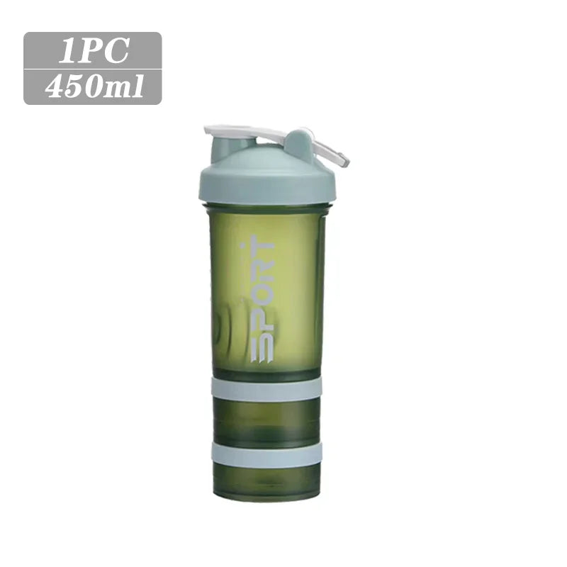 Spor Su Şişesi - 3 Katmanlı Protein Şeyker Sızdırmaz BPA Free