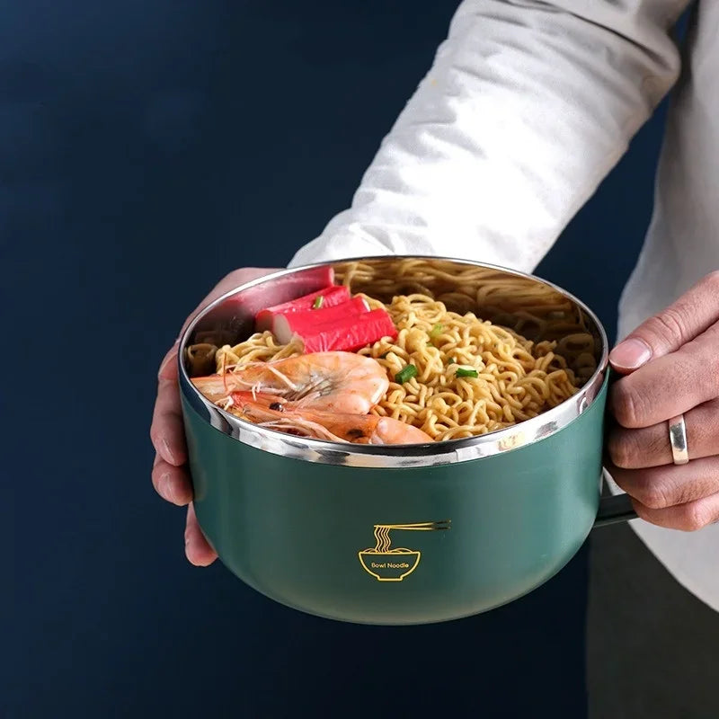 304 Paslanmaz Çelik Ramen Kase | Kapakalı | Isıya Dayanıklı | 1000ml & 1300ml