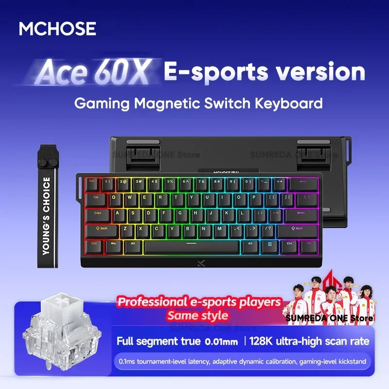 Mchose Ace 68/60 Pro Manyetik Gaming Klavye | 8K Hızlı Tetik | 0.005mm