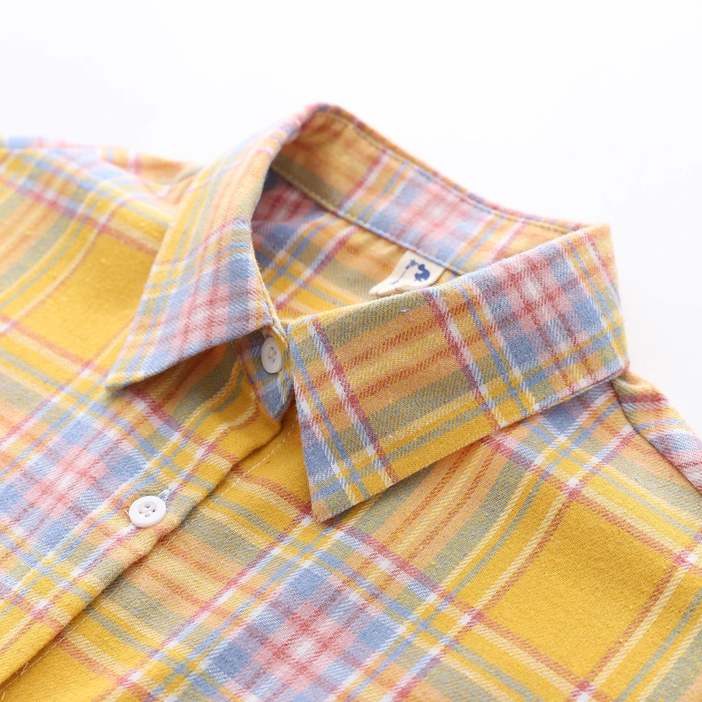 Fresh Flannel Plaid Shirt Women 2026 New Female Blouses and Tops Cotton Loose Long Sleeve Casual Shirts Fine Women's Clothes