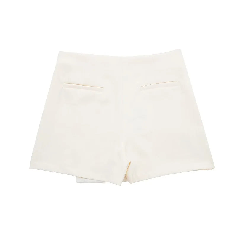 HXAO Shorts Women 2024 Summer Elegant Casual Party Skirt Shorts Ladies Fashion White Khaki Black Short Skirt Pants For Female