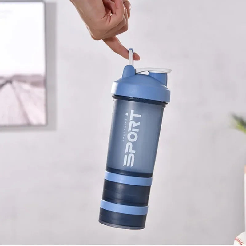 Spor Su Şişesi - 3 Katmanlı Protein Şeyker Sızdırmaz BPA Free