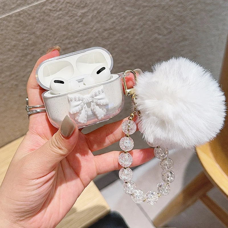 AirPods Pro 2/3/4 Simli Fiyonk Kristal Kulaklık Kılıfı | Koruyucu