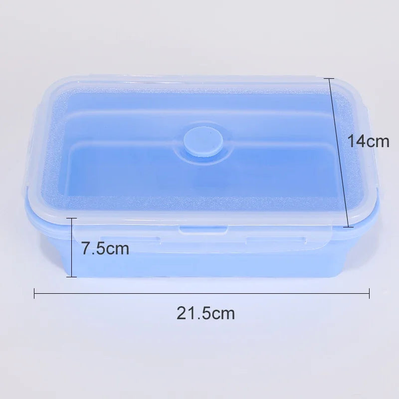 Katlanabilir Silikon Bento Kutusu | Kapakalı | 350ml-1200ml | Dondurucu Uyumlu