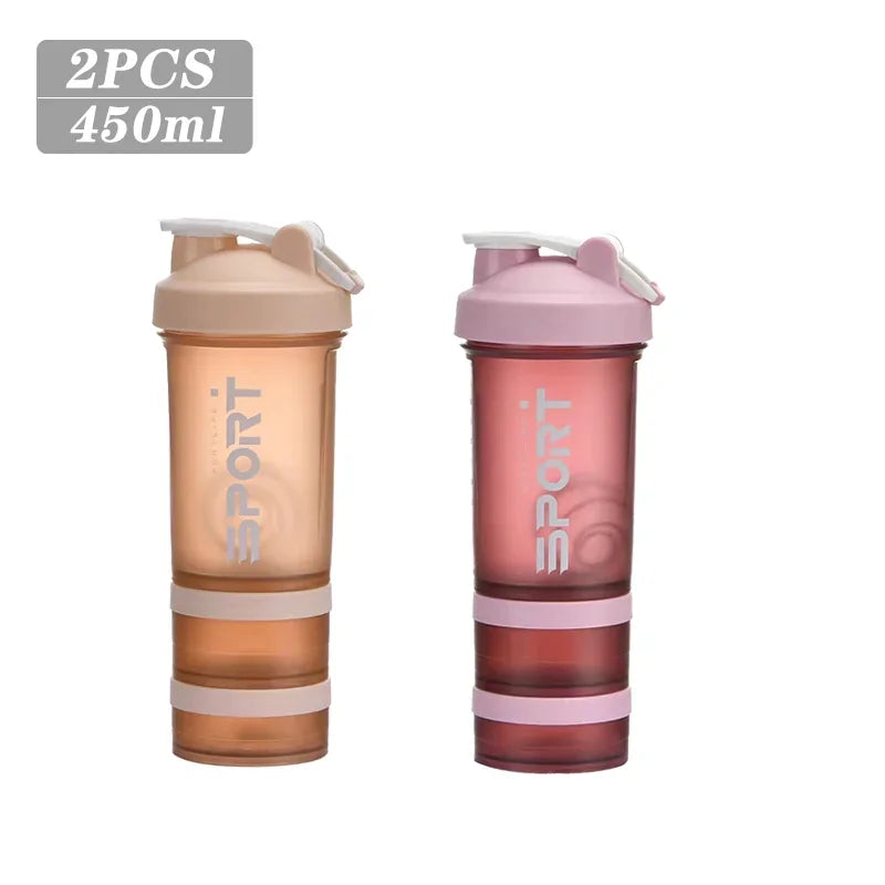 Spor Su Şişesi - 3 Katmanlı Protein Şeyker Sızdırmaz BPA Free
