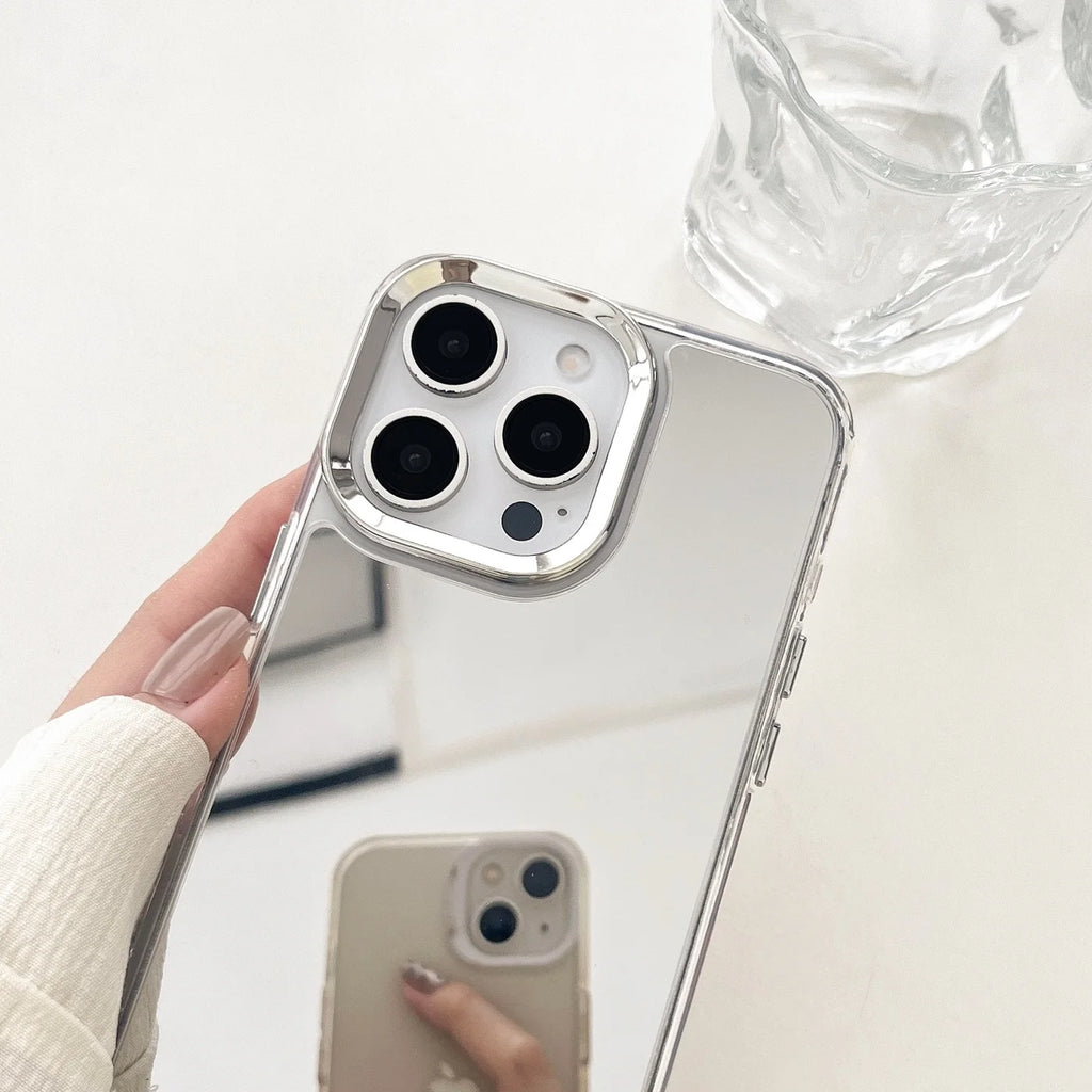 iPhone 17-11 Pro Max Makyaj Aynalı Lüks Telefon Kılıfı | Darbeye Dayanıklı