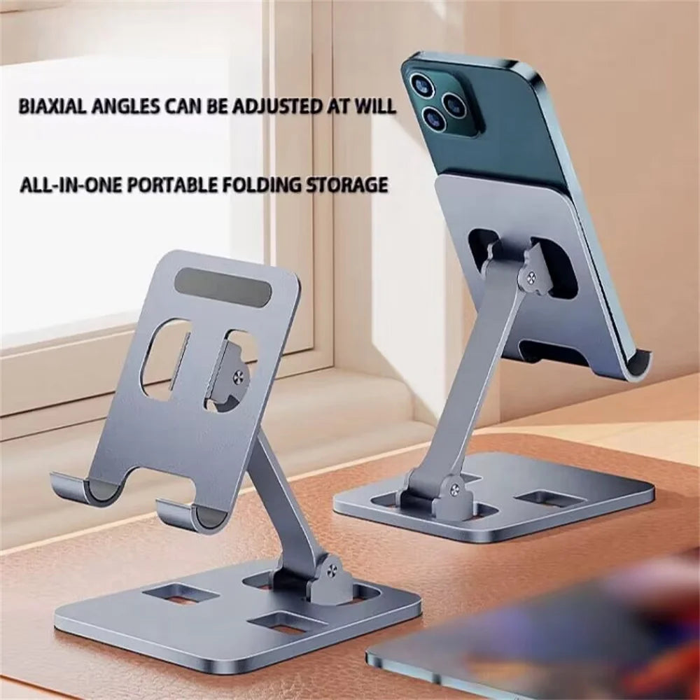 Evrensel Katlanabilir Telefon Tutucu Stand | Demir Alaşım | Ayarlanabilir Masaüstü | iPhone Xiaomi Huawei Tablet