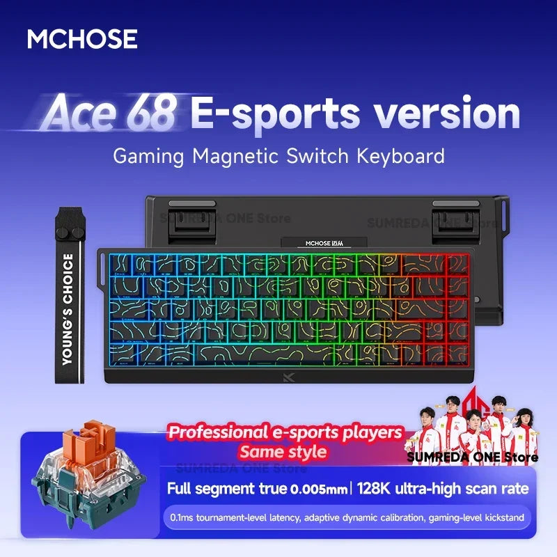Mchose Ace 68/60 Pro Manyetik Gaming Klavye | 8K Hızlı Tetik | 0.005mm