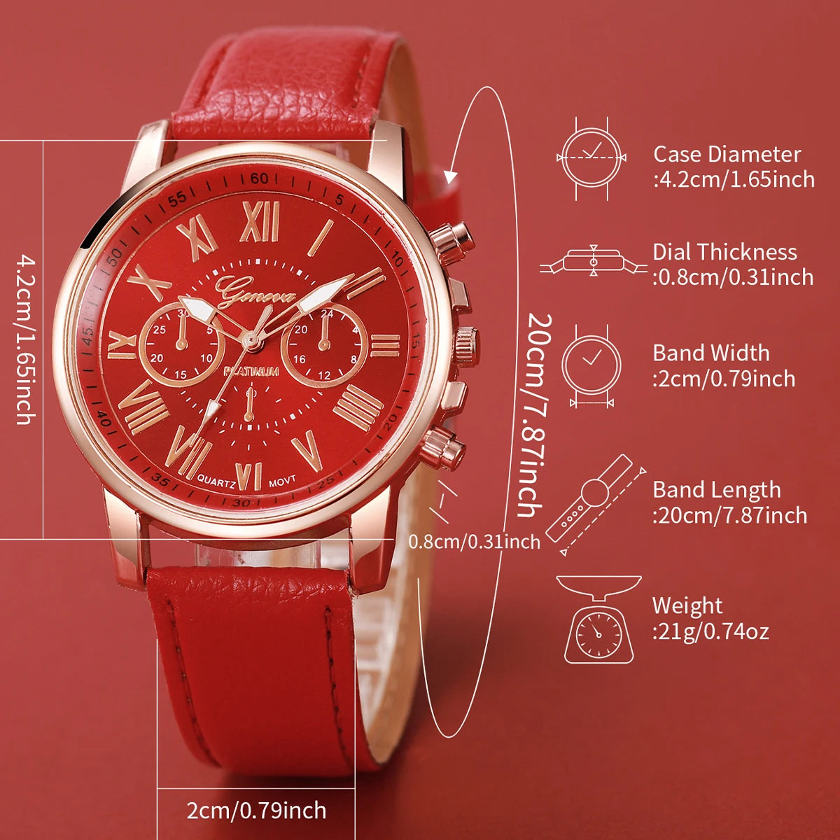 Surprise Mystery Watch Set Blind Box- 6PCS Fashion Women Watches Bracelets Set Casual Leather Band Wristwatches（Without Box）
