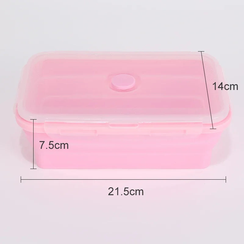 Katlanabilir Silikon Bento Kutusu | Kapakalı | 350ml-1200ml | Dondurucu Uyumlu