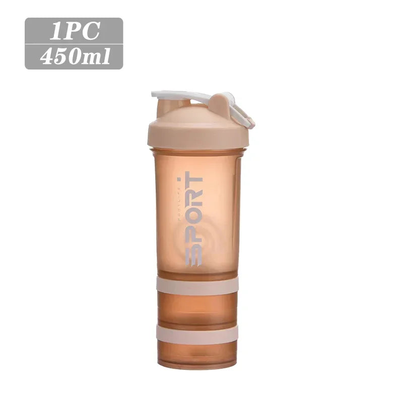 Spor Su Şişesi - 3 Katmanlı Protein Şeyker Sızdırmaz BPA Free
