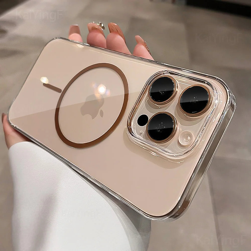iPhone 17-11 Serisi MagSafe Uyumlu Şeffaf Manyetik Kılıf | Kablosuz Şarj
