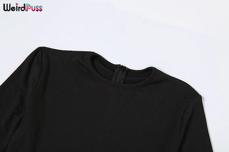 Weird Puss Solid Fitness Casual Jumpsuit Women Long Sleeve Stretch Skinny Activity Sporty Tight Simple Fall Streetwear Overalls