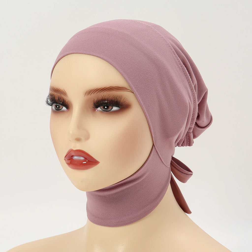 Müslüman Kadın İç Başlık Hijab - Hazır Giyin Bone Taktıkı Başörtüsü