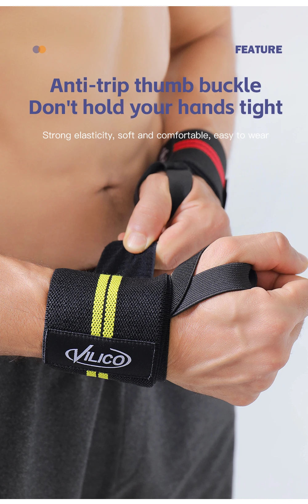 1 PC Wristband Wrist Support Brace Straps Extra Strength Weight Lifting Wrist Wraps Bandage Fitness Gym Training