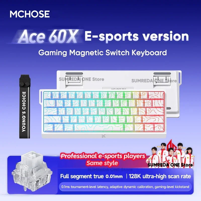 Mchose Ace 68/60 Pro Manyetik Gaming Klavye | 8K Hızlı Tetik | 0.005mm