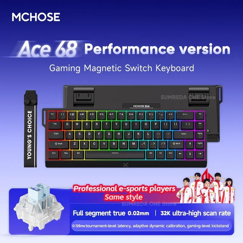 Mchose Ace 68/60 Pro Manyetik Gaming Klavye | 8K Hızlı Tetik | 0.005mm