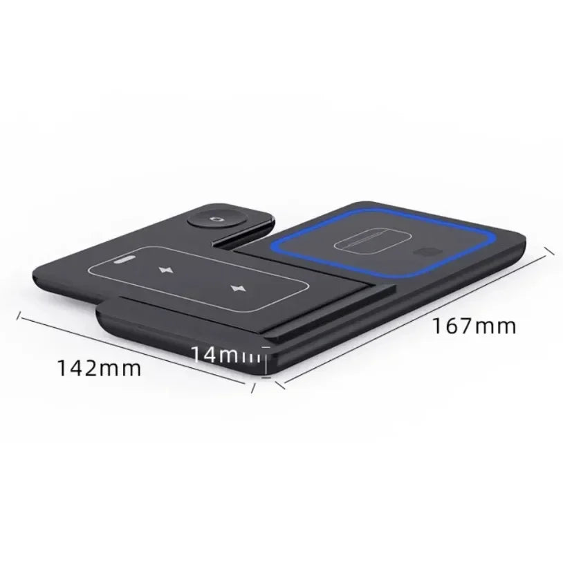 3'ü 1 Arada 30W Katlanabilir Kablosuz Şarj İstasyonu | iPhone & iWatch & AirPods Uyumlu