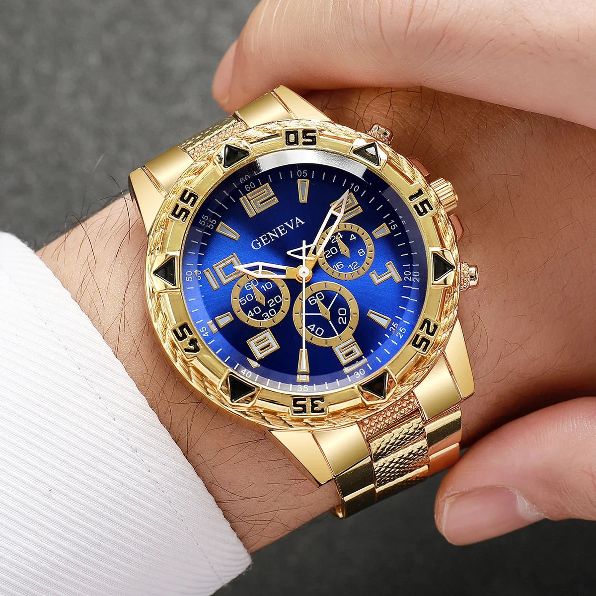 1/4PCS Luxury Big Dial Mens Quartz Watches Fashion Men Business Watch CLock Gift Reloj Hombre（Without Box）