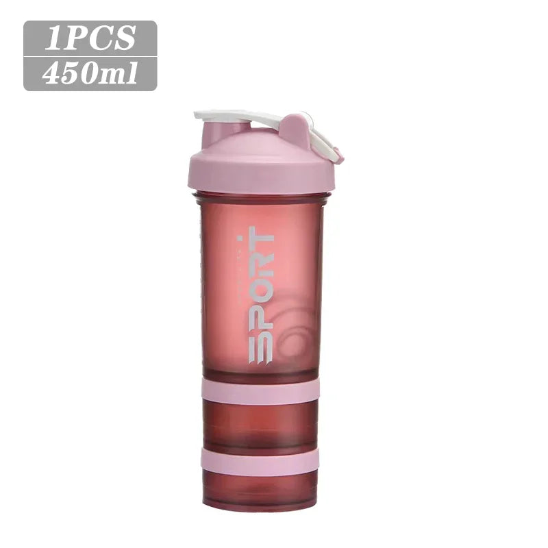 Spor Su Şişesi - 3 Katmanlı Protein Şeyker Sızdırmaz BPA Free