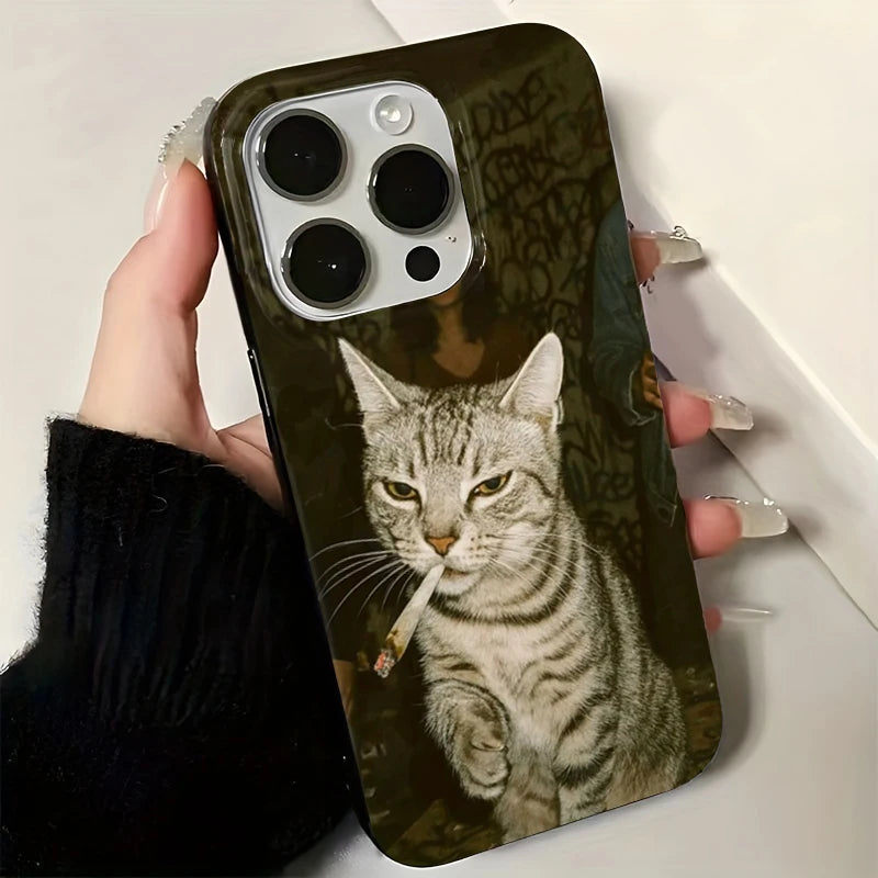 iPhone 17-7 Serisi Kedi Desenli Yumuşak Silikon Telefon Kılıfı