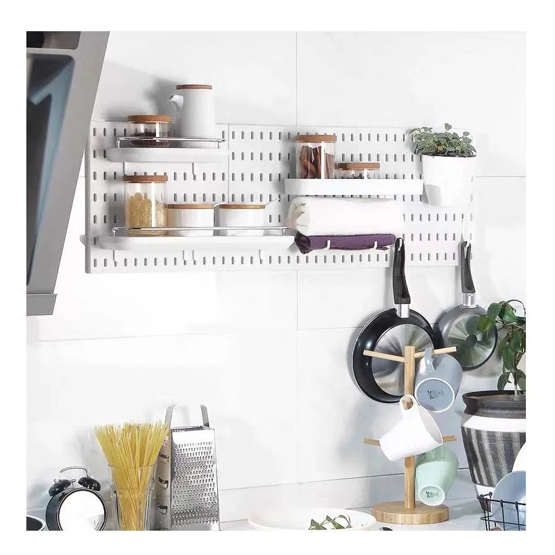 Pegboard Aksesuar Seti | Deliksiz Duvara Monte | Mutfak Garaj Organizasyon