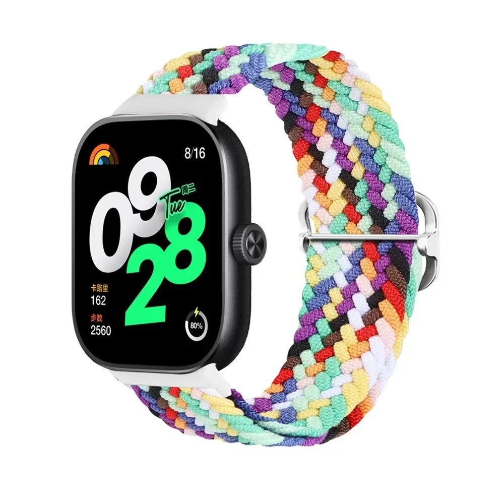 Redmi Watch 4 & Xiaomi Mi Band 8 Pro Band | Elastic Nylon Braided | Adjustable Sport Wristband