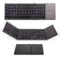 Triple Folding Wireless Keyboard Slim Touchpad Bluetooth Keyboard Rechargeable Foldable Keyboard for Tablet Laptop
