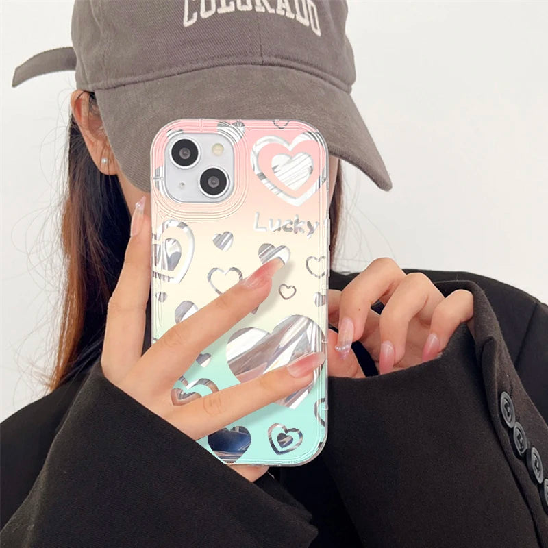 iPhone 17-7 Serisi Kelebek Desenli Şeffaf Silikon Telefon Kılıfı