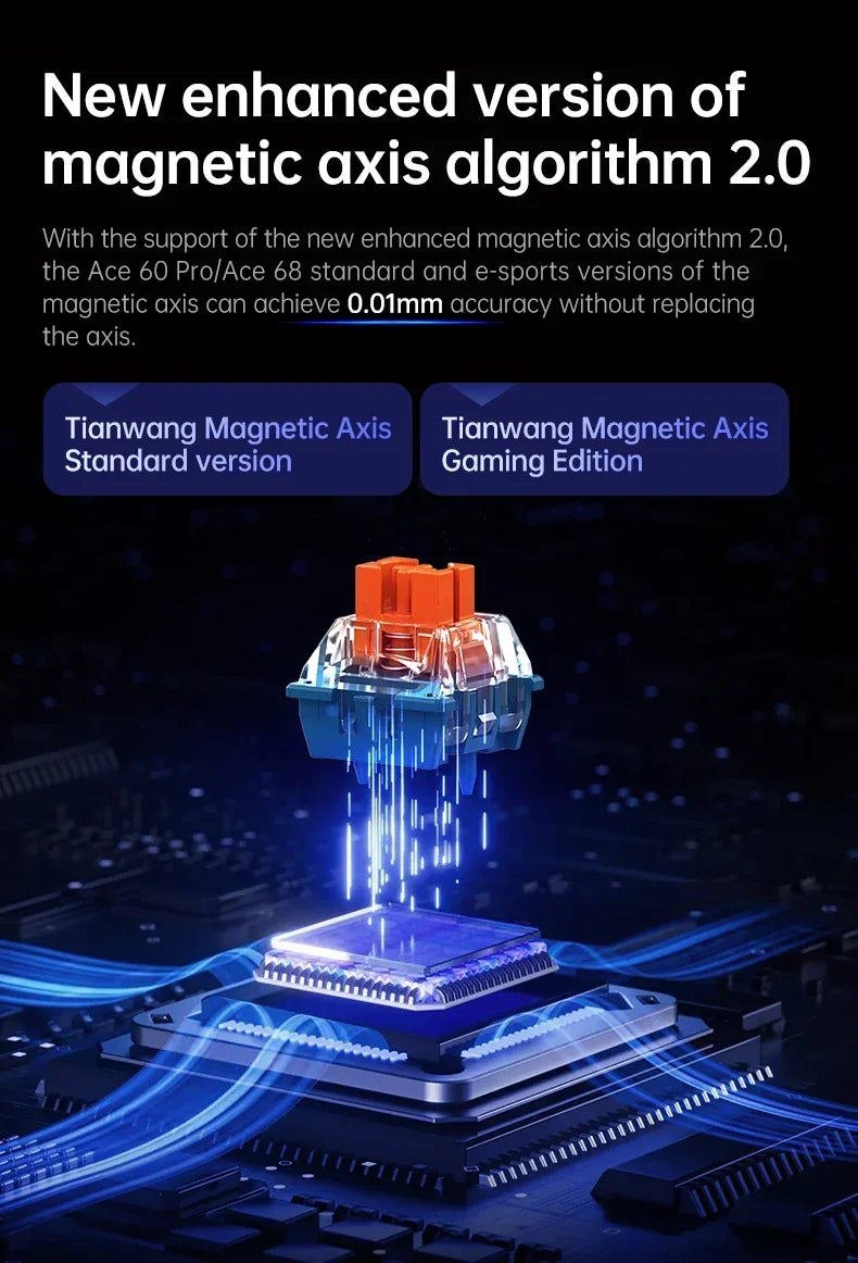 Mchose Ace 68/60 Pro Manyetik Gaming Klavye | 8K Hızlı Tetik | 0.005mm