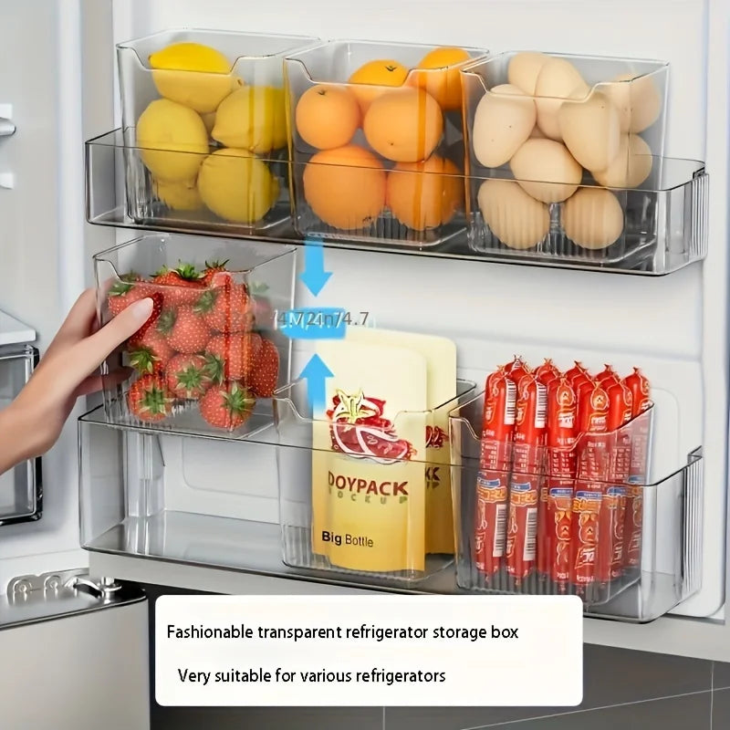 BPA-Free Buzdolabı Kapı Organizatörü 3'lü Set | Şeffaf | Taze Saklama