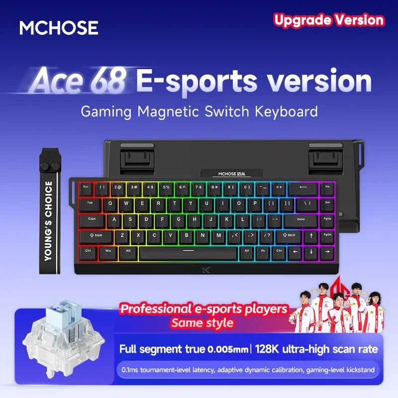 Mchose Ace 68/60 Pro Manyetik Gaming Klavye | 8K Hızlı Tetik | 0.005mm