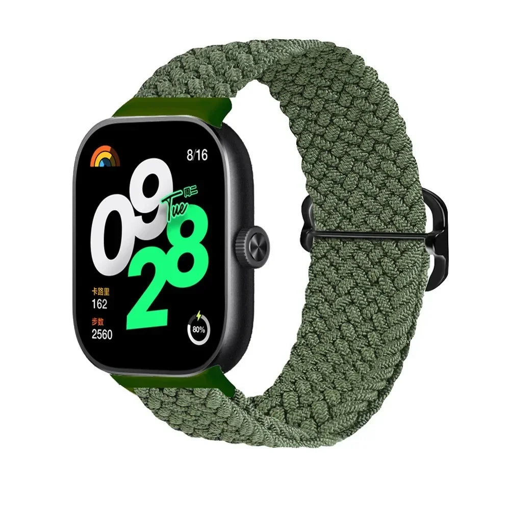 Redmi Watch 4 & Xiaomi Mi Band 8 Pro Band | Elastic Nylon Braided | Adjustable Sport Wristband