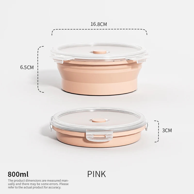 Katlanabilir Silikon Bento Kutusu | Kapakalı | 350ml-1200ml | Dondurucu Uyumlu