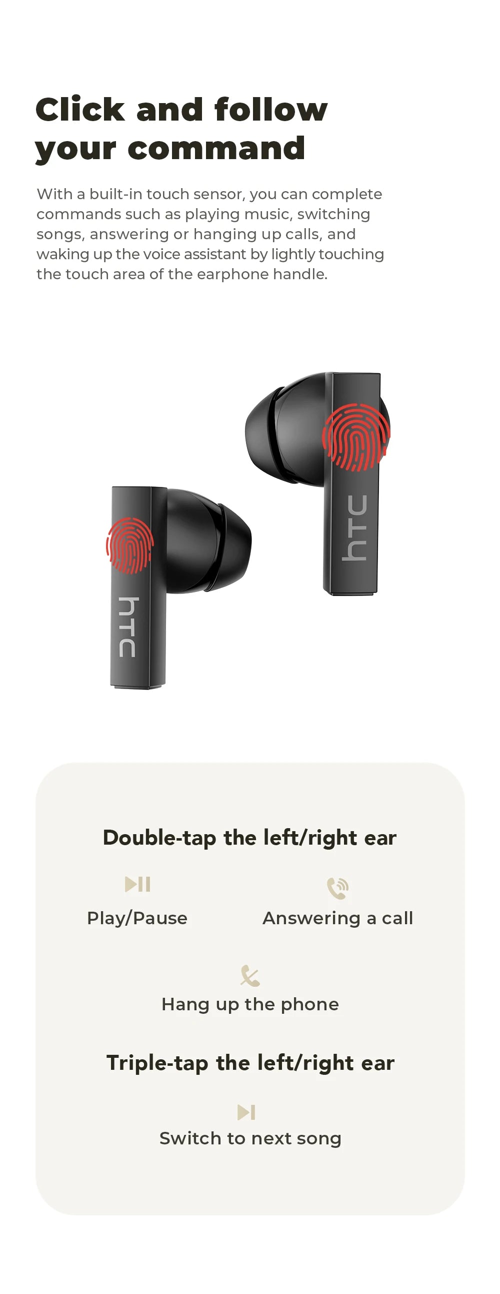 Auriculares Bluetooth TWS HTC NE40 AI Live Translation Earphone BT6.0 LED Display HiFi Sound Wireless Headset 2026 Choice