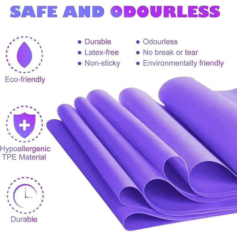 2/3/4/6 Pcs Yoga Resistance Bands: TPE Elastic Stretch Bands for Physical Therapy,Fitness,Yoga,Pilates,Rehabilitation & Strench