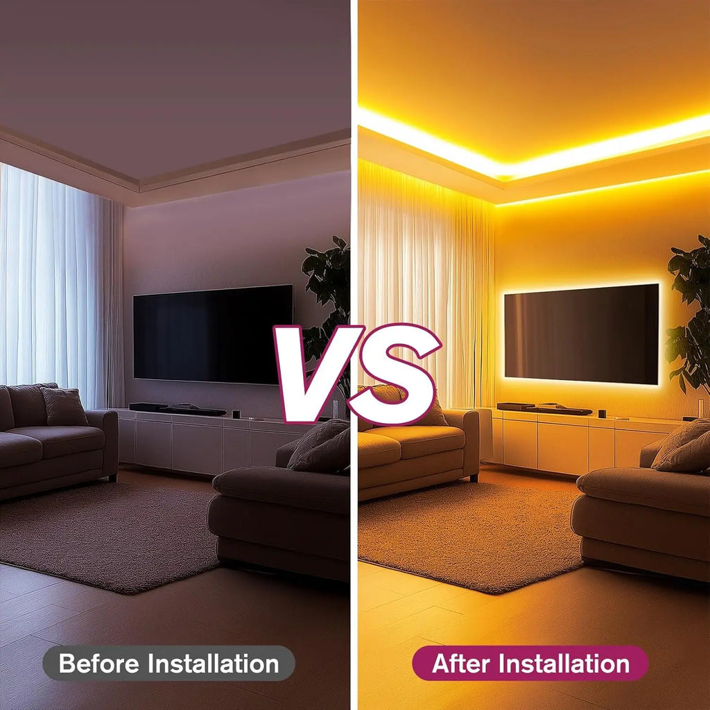 5V COB LED Şerit Işık | 3AA Pilli | Esnek Yapışkanlı Bant | Dolap Aydınlatma