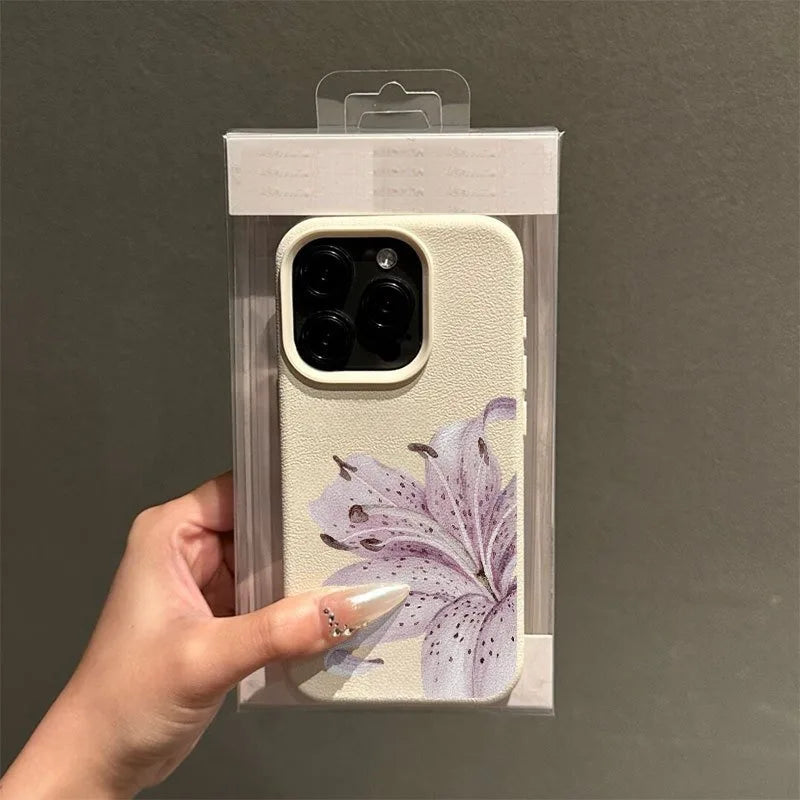 Xiaomi Poco F7/F6/F5 & Mi 15/14/13 Serisi Mor Çiçek Desenli Silikon Kılıf
