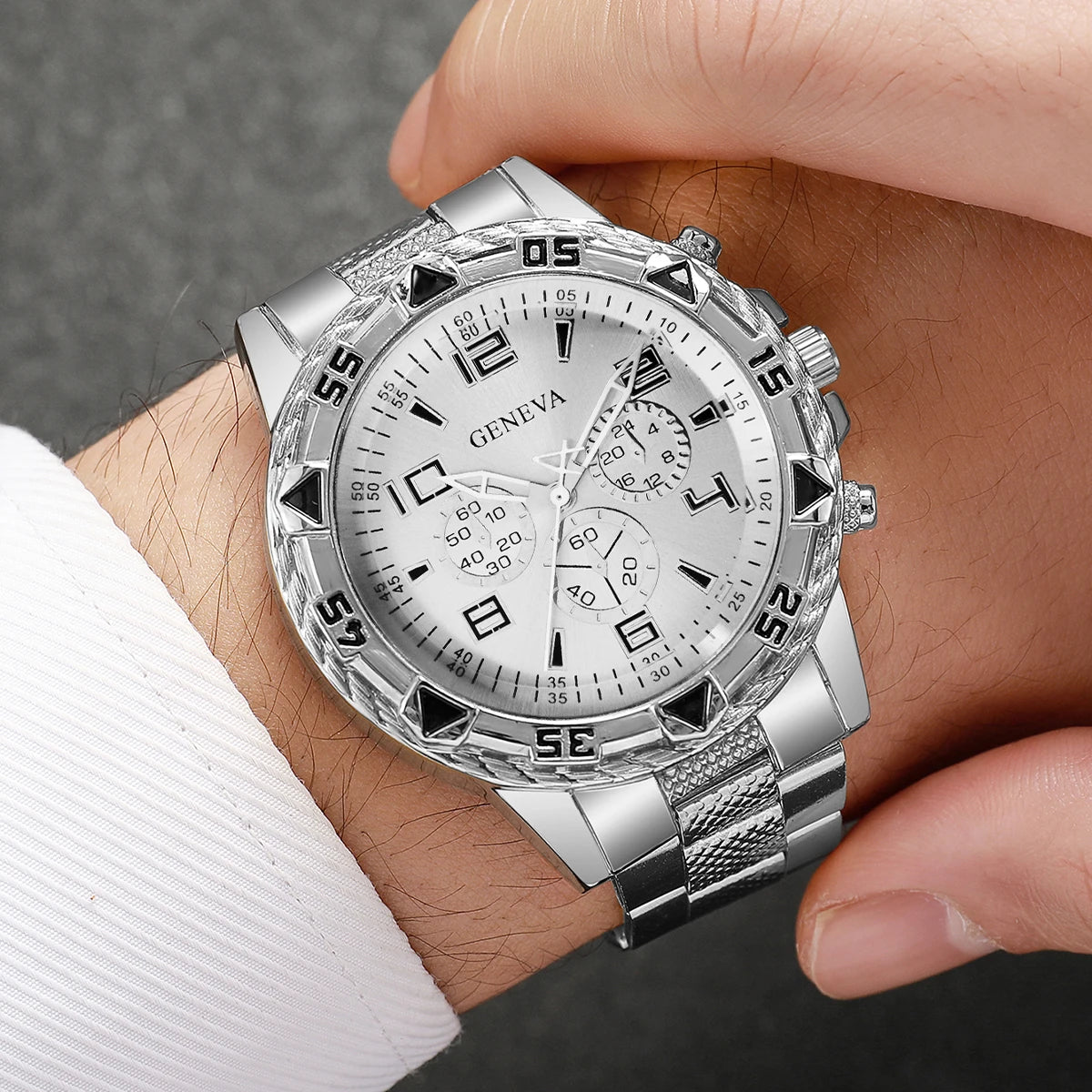 1/4PCS Luxury Big Dial Mens Quartz Watches Fashion Men Business Watch CLock Gift Reloj Hombre（Without Box）