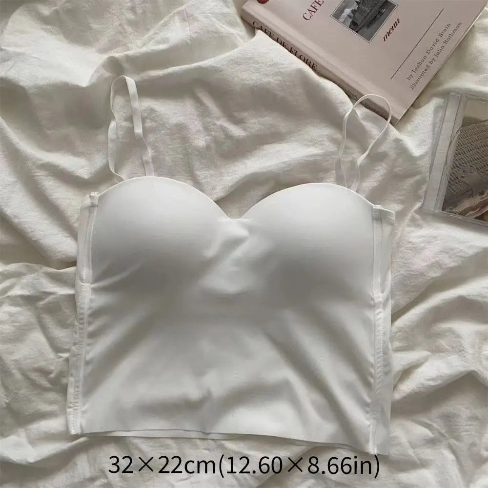 Comfortable Seamless Camisole Ice Silk with Cups Underwear One-piece Tank Top Fitness
