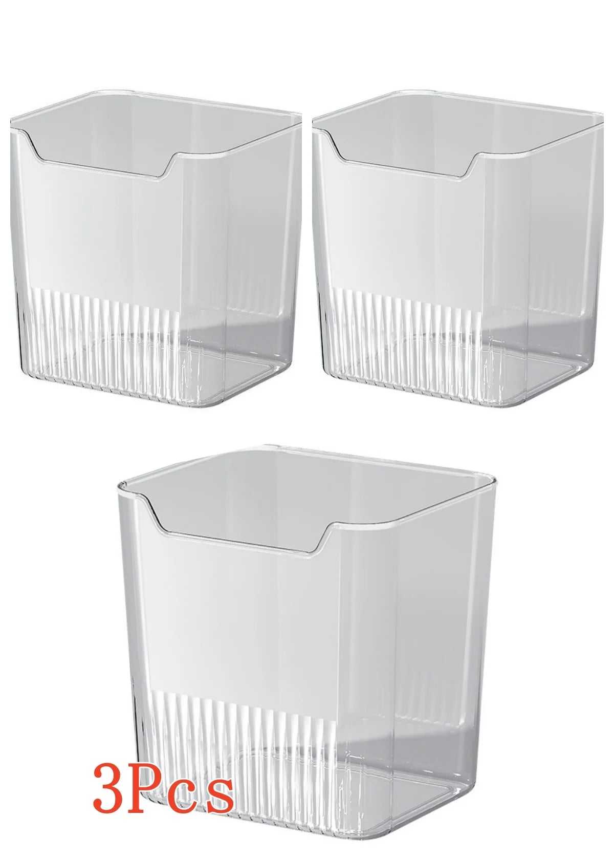 BPA-Free Buzdolabı Kapı Organizatörü 3'lü Set | Şeffaf | Taze Saklama