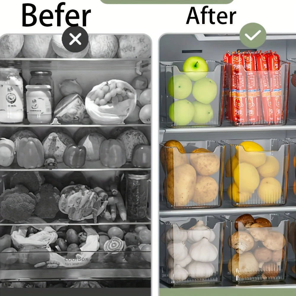 BPA-Free Buzdolabı Kapı Organizatörü 3'lü Set | Şeffaf | Taze Saklama