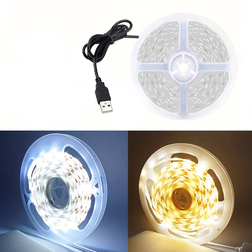 USB LED Şerit Işık | 1-5m | TV Arka Aydınlatma | Dolap & Yatak Odası | Sıcak/Soğuk Beyaz