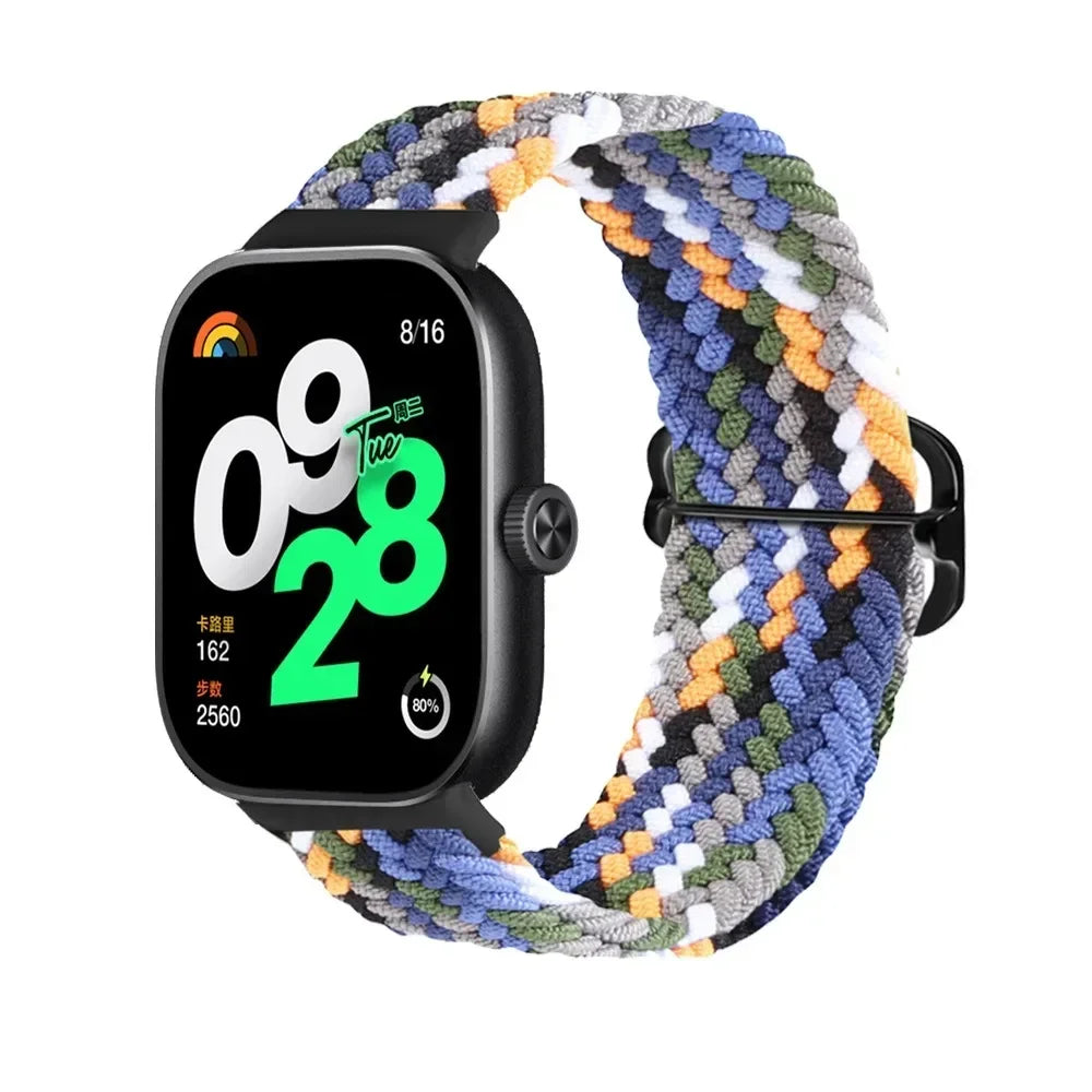 Redmi Watch 4 & Xiaomi Mi Band 8 Pro Band | Elastic Nylon Braided | Adjustable Sport Wristband