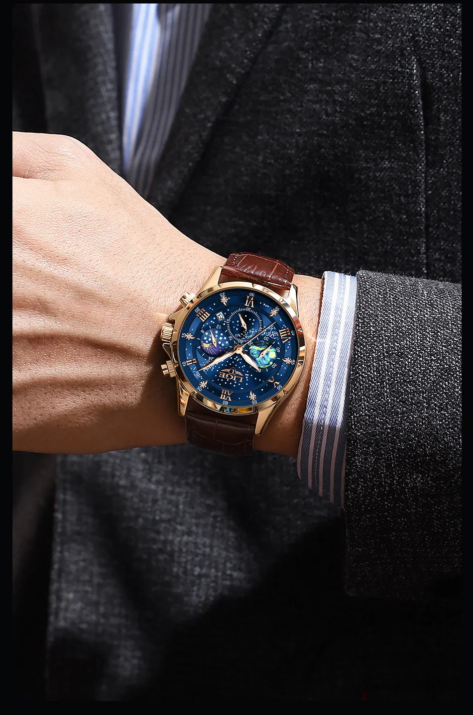 LIGE Men Watches Casual Sport Watch Men Luxury Waterproof Date Watches Luminous Chronograph Wristwatch Male Quartz Leather Clock